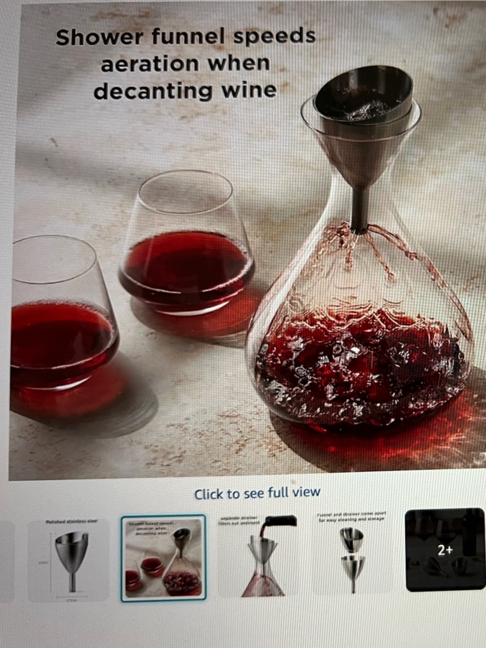 Rabbit Wine Stainless Steel Wine Aeration Funnel w/sediment strainer